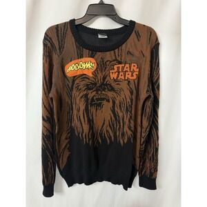 Star Wars Boys Chewbacca Sweater XL (NO sound) Brown Black Orange Fandom. N9